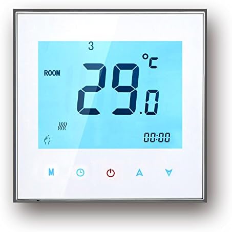 WIFI Thermostat,Youngnis WIFI Control LCD Touch Screen 3/16A Programmable Room Thermostat for Heating (3A for Water Heating, white)