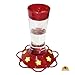 DAWN OF PETS 32 Oz Hummingbird Feeder for Outdoors, Hanging, Bright Red Color, Transparent Heat Stable Plastic Tube,