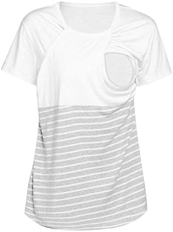2018 Shirt,Ba Zha 👚 Women Pregnant Maternity Nursing Stripe Breastfeeding Top T-Shirt Blouse T Shirt Short Sleeve Striped Fashion T-Shirt Casual Breastfeeding Tank Tops Summer Tee Women Blouse