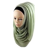 Weixinbuy Elegant Style Sheer Chiffon Lurex Muslim Long Scarf Hijab