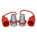 2 Pack - 1/2" Ag ISO 5675 Hydraulic Quick Connect Male Coupler, Poppet Valve, 1/2" NPT