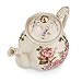 Rose Pattern Ceramic Tea Pot, STARVAST Vintage Floral Pottery Teapot Ivory 28oz Large Porcelain Decorative Teapot, Gifts or Collections Idea (Capacity: 800 mL)