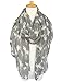 GERINLY Cute Moose Print Oblong Scarves For Women Holiday Wrap Scarf (Grey)