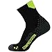 Pure Athlete Running Socks – Anti-Blister Quarter Length Sport Socks – Dot Padding Technology (Black/Yellow, Large)