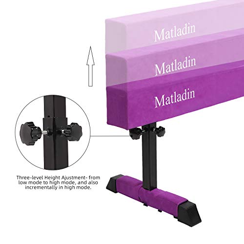 Matladin 7.7ft Adjustable Wood Balance Beam Gymnastics for Home, Extra Firm Balance Beams Gymnastics Equipment for Practice Training Kids Adults - Thumbnail 4