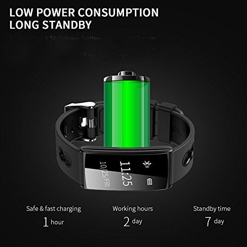 image for Guzack Fitness Tracker Bracelet With Wrist Based Heart Rate Blood Pres