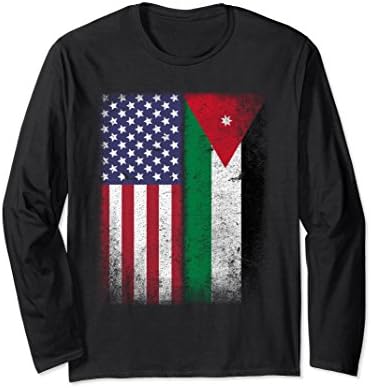 Unisex Jordanian American Flag T-shirt Jordan Usa Tee Large Black