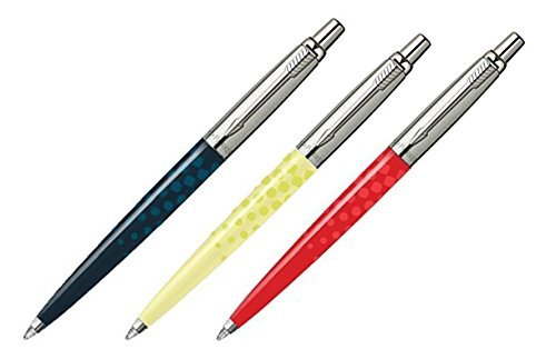 Parker Jotter 2012 Special Edition 3 Pen Set, Blue/Yellow/Red Dots, in Parker Box