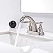 Friho Lead-Free Modern Commercial Two Handle Brushed Nickel Bathroom Faucet,Bathroom Vanity Sink Faucets with Drain Stopper and Water Hoses