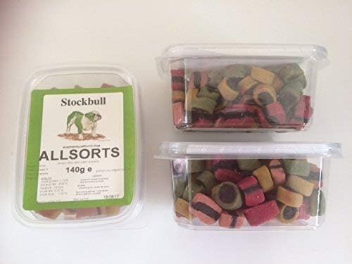 Stockbull Dog Treats - Allsorts (3 x 165g Packets), 55 g (Pack of 3)