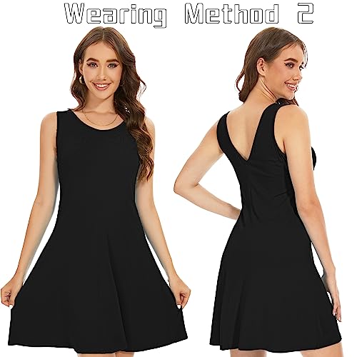 WOMEN SUMMER DRESSES BEACH SLEEVELESS CASUAL PLAIN SIMPLE DRESS ROUND NECK/V-NECK SOLID COLOR BASIC DRESSES