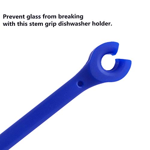 YouU Silicone Stemware Saver Flexible Stemware Holder Dishwasher Wine Glass Protector Tether Silicone Dishwasher Attachment (Blue/8 pcs) - Thumbnail 5