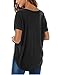 Herou Women's Casual Crew Neck Batwing Short Sleeve High Low Hem Loose Top