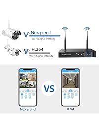 [Codificación de video H.265 más suave] Sistema de cámaras de seguridad inalámbricas, sistema de cámaras de seguridad NexTrend 8CH 1080P con 4 cámaras de seguridad inalámbricas, disco duro de 1 TB preinstalado, Plug and Play