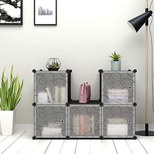 C&AHOME Cube Storage with Doors, 6Cube Storage Organizer, Plastic