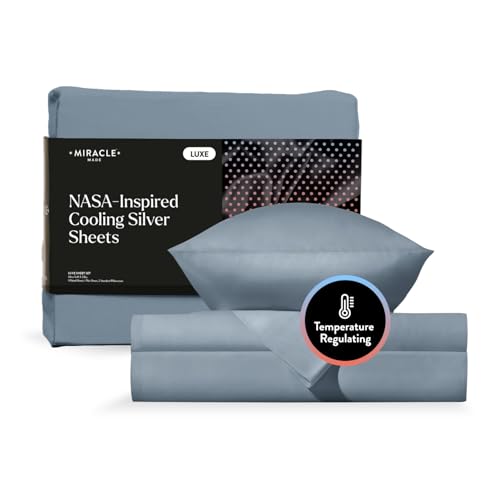 Miracle Made Luxe Cooling Bed Sheets – Slate Blue Sheets – 4-Piece