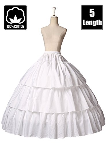 BEAUTELICATE Girls Petticoat 100% Cotton Crinoline Underskirt for Kids Flower Dress Slips 4 Hoops Style2 32