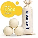 cleancult - Wool Dryer Balls - Organic, Natural, Pure - Eco-Friendly - Anti Static - Baby Safe - Hypoallergenic - XL - 100% New Zealand Wool - 3 Wool Dryer Balls - Chemical Free