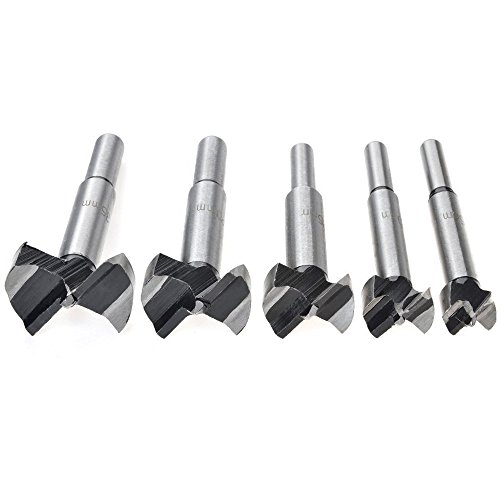 Dayree 5pcs Forstner Drill Bits 15mm-35mm High-Speed Steel Woodworking Hole Bits Reaming Hinge with Round Shank for Wood Plastic Particle Board and Other Cork - Thumbnail 4
