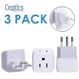 Switzerland Travel Adapter Plug by Ceptics with Dual USA Input - Power - Type J (3 Pack) - Ultra Compact - Safe Grounded Perfect for Cell Phones, Laptops, Camera Chargers and More (CT-11A)