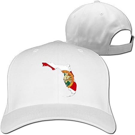 HPSUNRISE Florida Map Flag Adjustable Peaked Unisex Snapback Hat Black