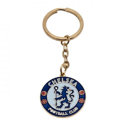 Chelsea F.C. Crest Keyring- metal crest key ring- approx 40mm x 30mm- on a header card- Official Football Merchandise