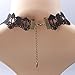 SUMAJU Lace Choker Necklace,Elegant Black Collar Fabric Handmade Tassel Beads Resin Necklaces