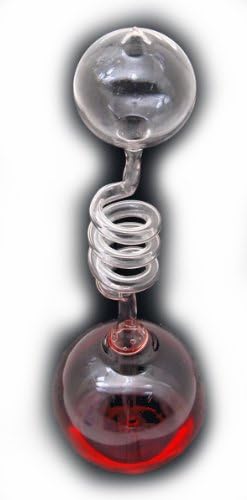 Amazon 科学玩具 握ると液体がぶくぶく 上へ上がっていく液体 ラブメーター ガラス 螺旋 らせん 科学学習おもちゃ レッド 赤 科学 サイエンス おもちゃ