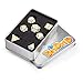 DnDnD White with Gold Number DND Dice Sets,Solid Metal Die with Free Gorgeous Metal Tin for Dungeons and Dragons D&D Role Playing Game Tabletop Games