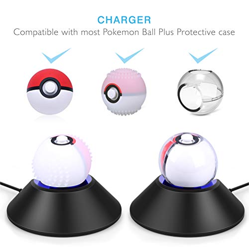 HEYSTOP Charger Stand for Poke Ball Plus Controller, Fast Nintendo Switch Pokeball Plus Charge Station Holder Accessories for Nintendo Pokémon Lets Go Pikachu Eevee Game Controller