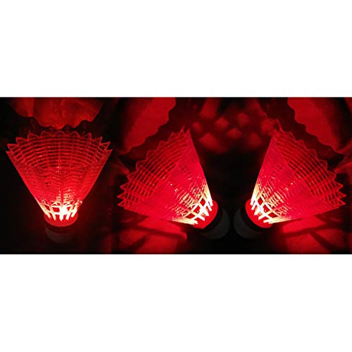 CapsA 4 Pcs LED Badminton Shuttlecocks Lighting Birdies Shuttlecock Glow in The Dark Badminton for Indoor/Outdoor Sports Activities (A, 4 Pcs)