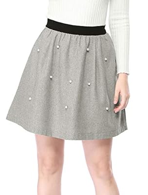 Allegra K Women's A-Line Flared Swing Skater Skirt