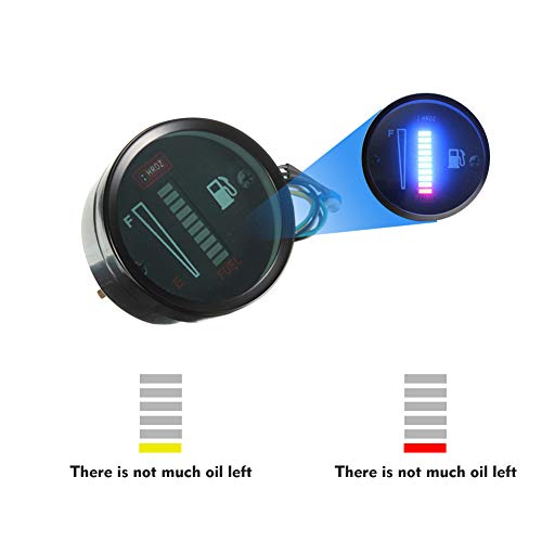WonVon Fuel Level Gauge,2" 52mm Universal Car Motorcycle Fuel Level