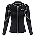 Junlan Neoprene Sanua Hot Body Shapers Sweat T-Shirts Fitness Suit Workout Gym Yoga Sports Slimming Corset Long Sleeve for Women (Black Sauna Suit, XL)