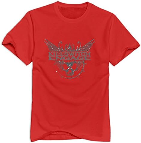 WYBU Men's Killswitch Engage T-Shirt Red US Size L,100% Organic Cotton