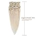 Grammy Blonde Clips in Hair Extensions 20 Inch 7pcs Remy Human Hair 70g with Clips (20inch, #60 Platinum Blonde)