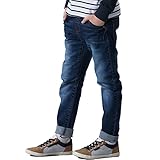 Leo&Lily Big Boys' Kids' Husky Rib Waist Stretch Denim Jeans Pants 14 Navy
