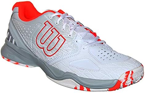 Wilson KAOS Comp Women s Tennis Shoe White Pearl Blue Fiery Coral