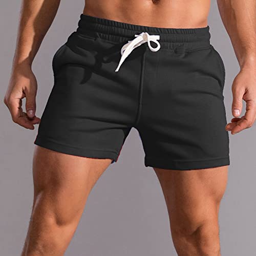 Men's 3 Inch Running Shorts Gym Training Bodybuilding Short Breathable Cotton Sports Shorts