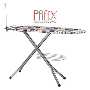 Paffy Folding Ironing Board With Multi-Function Tray/Wire Manager & Aluminised Ironing Surface (143 x 39 x 10 cm)(White)