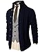 H2H Mens Casual Stand Collar Cable Knitted Button Down Cardigan Sweater
