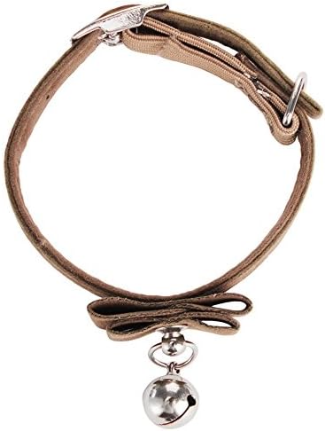 Sporer@Pething Cat Pet Lovely Bow Bells Collar kitten Velvet Bow Tie Neck Safety Bowtie With Bell (0.55Feet-0.82Feet) (brown)