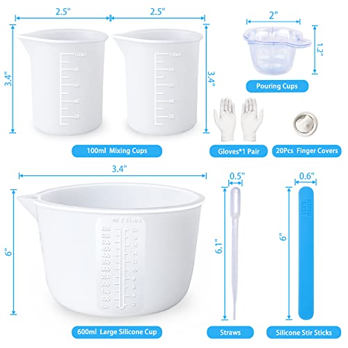 LET'S RESIN Silicone Measuring Cups,Resin Supplies with 600ml/20oz