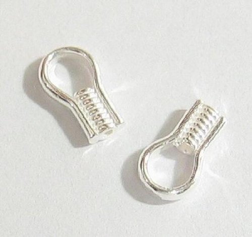 4 pcs .925 Sterling Silver 0.7mm Bead Thread End Cap/Findings/Bright