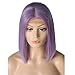 Lilac Bob Haircut 12inch Straight Human Hair Lace Front Wig Pre Plucked 13x4 Middle Part Frontal Bob Wigs for Black Women 180% Density Bleached Knots