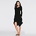 WearLove Women Asymmetrical Loose Long Sleeve Pockets Tunic Shirt Dress Black 2XL