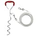 EXPAWLORER Dog Tie Out Cable and Stake, 20 ft Dog Outside Leash Cable for Ground, Yard and Camping, Heavy Duty Reflective Dog Chain and Anchor for Medium to Large Dogs Training (Up to 60 lbs) Red