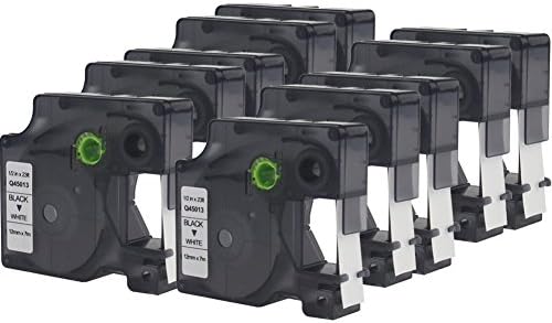 ANMO 10 Pack Compatible DYMO D1 45013 S0720530 Label Tape Cassette Black on White Tape for DYMO LabelManager 210D Label Printer, DYMO LabelManager 160, 1/2 Inch x 23 Feet