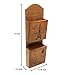 Classic Vintage French Paris Eiffel Tower Rustic Wood 2 Tier Hanging Mail Sorter Letter Organizer Holder