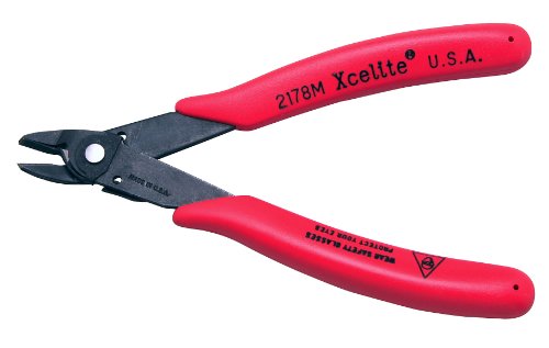 Xcelite 2178M Heavy-Duty Shearcutter, Diagonal, Flush Jaw, 5-5/8" Length, 29/32" Jaw Length, Red Grip